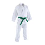 Classic White Heavyweight Martial Arts Judo Uniform Gi Set with Green Belt