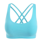 Women's Strappy Criss-Cross Back Sky Blue Athletic Sports Bra