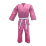 Vibrant Pink Lightweight Martial Arts Judo Uniform Gi Set with White Belt