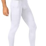 Men's Full-Length Graphic Blue and Yellow Performance Athletic Compression Tights