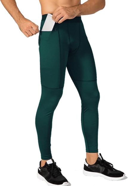 Men's Full-Length Ergonomic Panel Athletic Performance Compression Tights