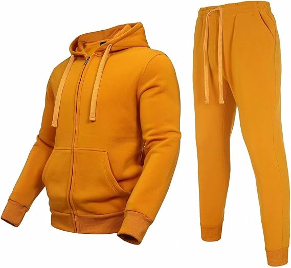 610ct21MvJS._AC_SX569_ Men's Fleece Tracksuit Set | Zip-Up Hoodie & Jogger Sweatpants - Image 1