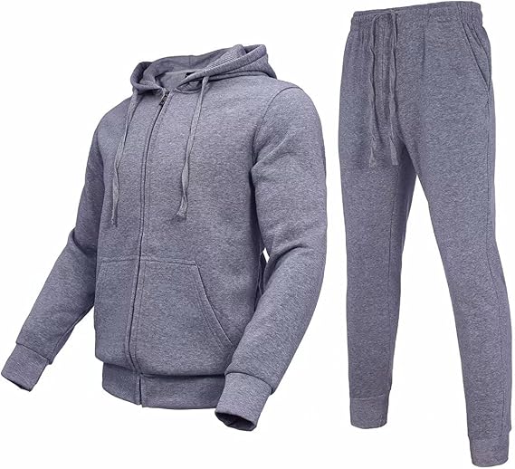 71AHmTWdc0S._AC_SX569_ Men's Fleece Tracksuit Set | Zip-Up Hoodie & Jogger Sweatpants - Image 1