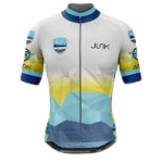 Men's Short Sleeve Sublimated Geometric Gradient Performance Cycling Jersey