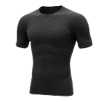 Men's Short-Sleeve Charcoal Gray Athletic Performance Compression Shirt