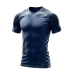 Men's Short-Sleeve Two-Tone Navy Blue Performance Athletic Compression Shirt