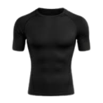 Men's Short-Sleeve Solid Black Athletic Performance Compression Shirt