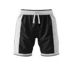 Men's Athletic Black and White Mesh Side Panel Basketball Training Shorts