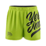 Men's Athletic Lime Green Graphic Lightweight Performance Training Shorts