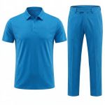 Electric Blue Performance Dry-Fit Golf Polo and Pants Set