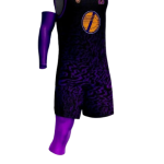 Custom Sublimated Black and Purple Lightning Graphic Athletic Basketball Uniform Set