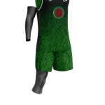 Custom Sublimated Black and Green Tiger Stripe Graphic Basketball Uniform Set