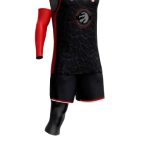 Custom Sublimated Black and Red Textured Graphic Basketball Uniform Set
