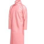 Soft Pink Lightweight Longline Hooded Raincoat