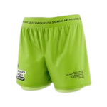 Women's 2-in-1 Lime Green High-Waisted Running Shorts with Compression Liner